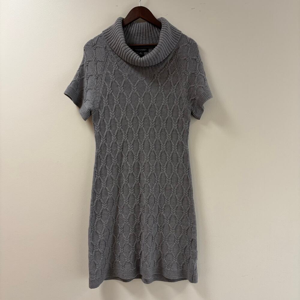 Y2K Banana Republic Merino Wool Sweater Dress Preppy Quiet Luxury Minimalist Med